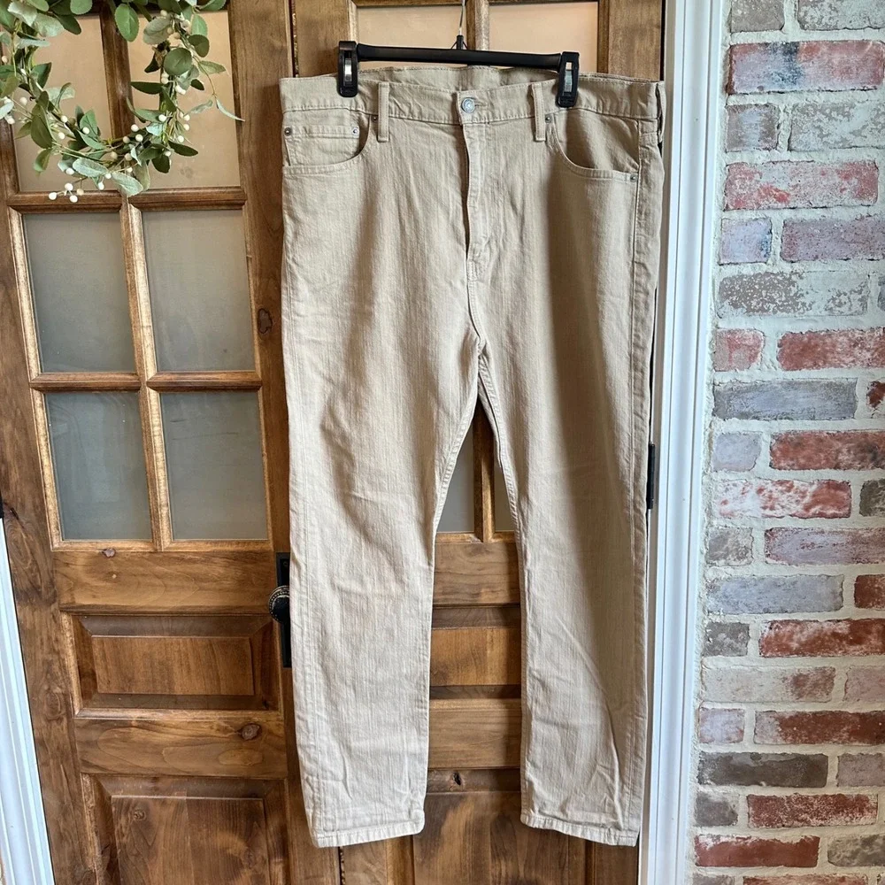 Levi's 510 Skinny Jeans‎ Mens 38x30 (29) Khaki Tan Stretch Denim Tapered Leg